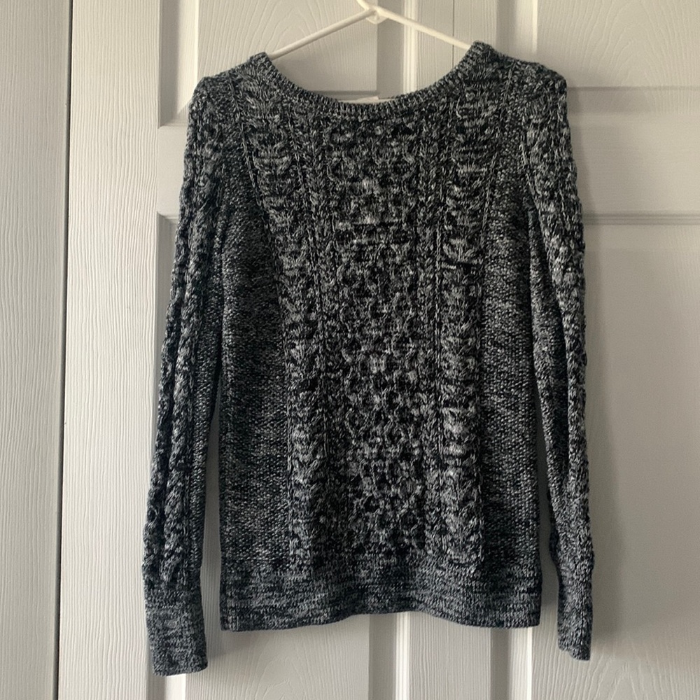 Black and White Knitted Pattern Sweater